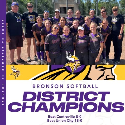 Bronson softball wins District Title